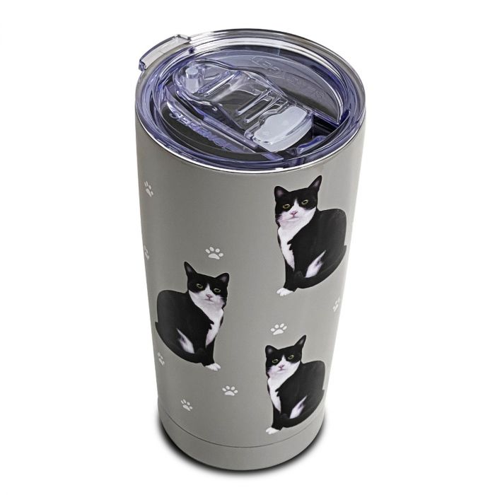 Travel Mug - Black and White Cat - OUT OF STOCK