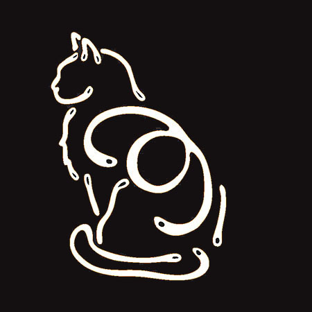K Line Decal - Sitting Cat