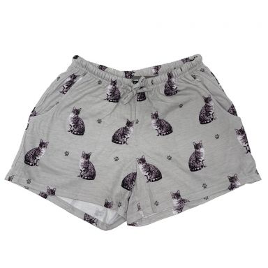 Comfies Pajama Shorts - Silver Tabby Cat