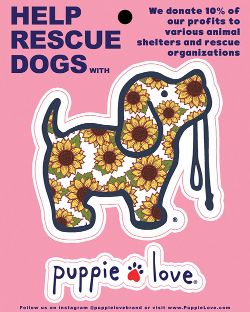 Puppie Love - Sunflower Pup Sticker