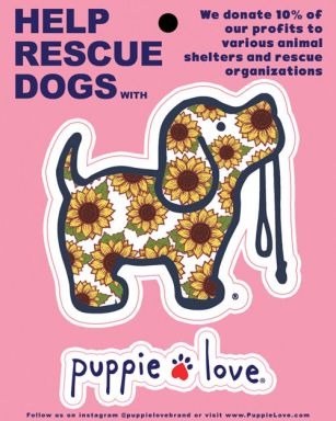 Puppie Love - Sunflower Pup Sticker