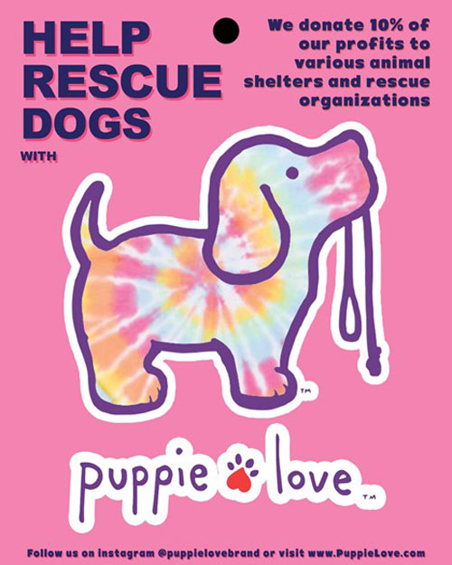 Puppie Love - Tie Dye Pup Sticker