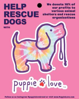 Puppie Love - Tie Dye Pup Sticker