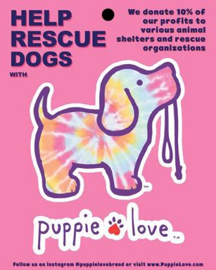 Puppie Love - Tie Dye Pup Sticker