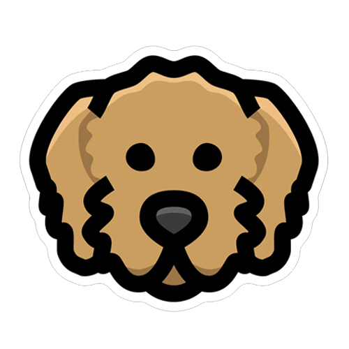 Apricot Doodle Face Sticker