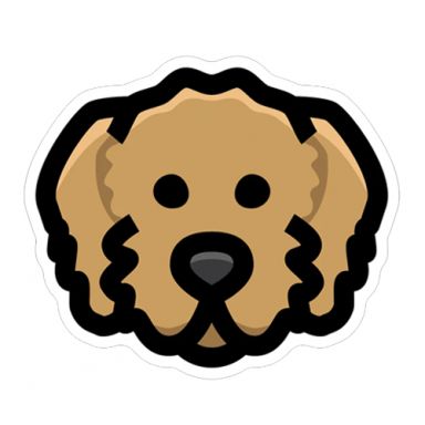 Apricot Doodle Face Sticker