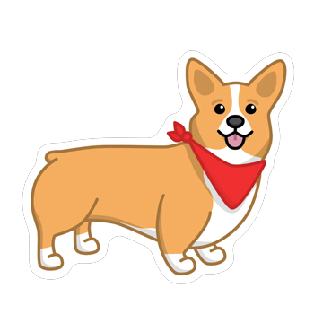 Corgi with Bandanna Sticker