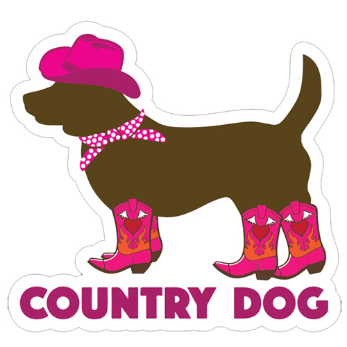 Country Dog 3" Sticker