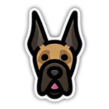 Pointy-Eared Great Dane Face Sticker