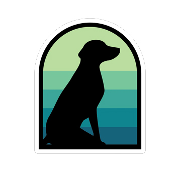 Cool Dog Silhouette Sticker