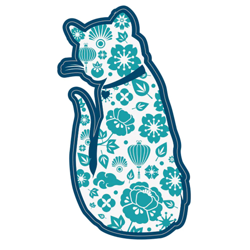 Flower Cat Sticker 3" Sticker