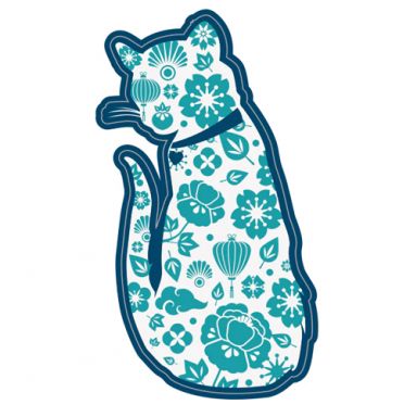 Flower Cat Sticker 3" Sticker
