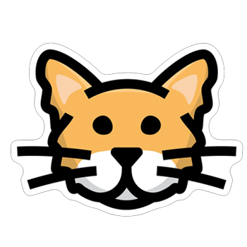 Orange Cat Face Sticker