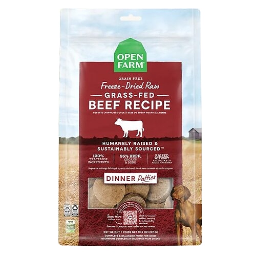 Open Farm - Grain Free Grass-Fed Beef Freeze Dried Raw Patties