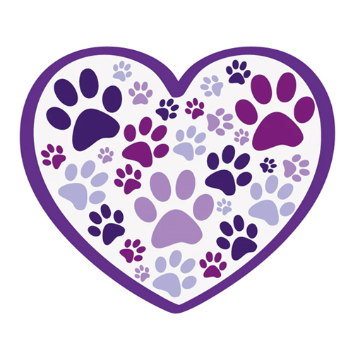 Heart with all over paws 3" Sticker