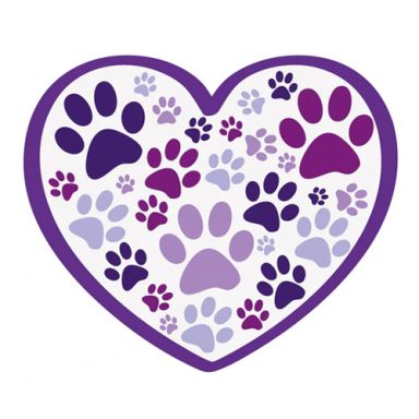 Heart with all over paws 3" Sticker