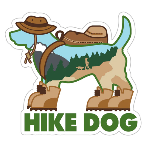 Hike Dog 3" Sticker