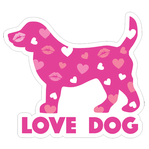 Love Dog 3" Sticker
