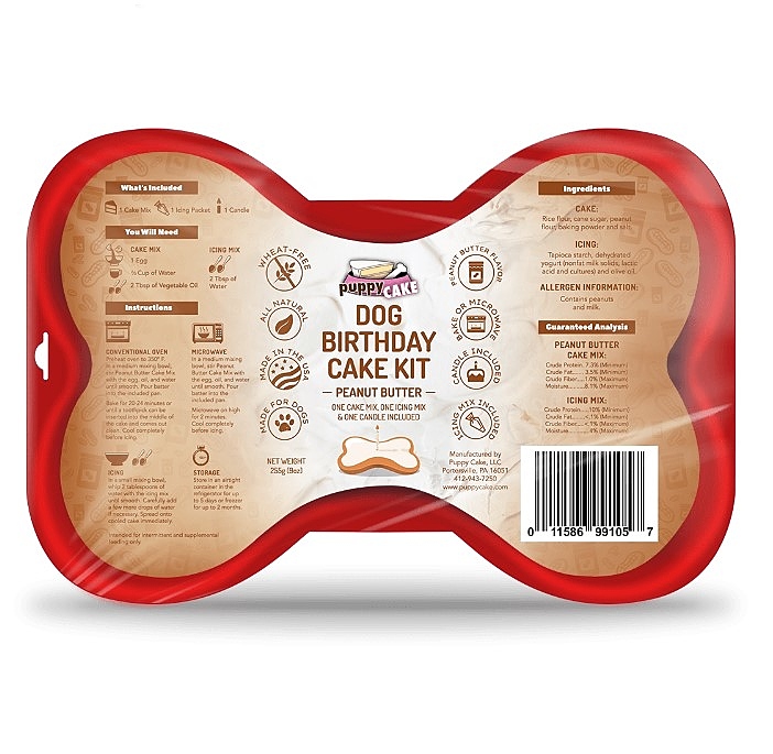 Puppy Cake - Dog Birthday Cake Kit - Peanut Butter