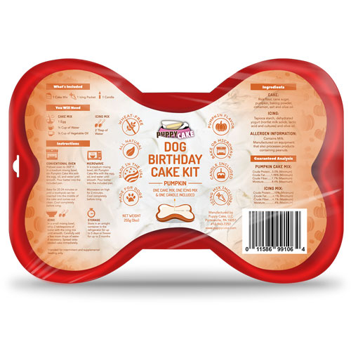 Puppy Cake - Dog Birthday Cake Kit - Pumpkin