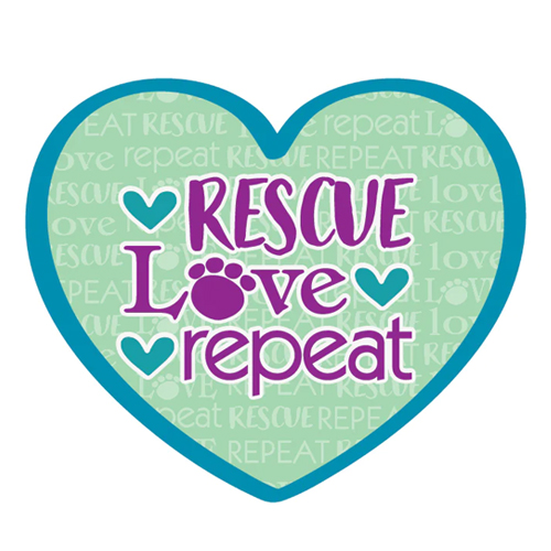 Rescue Love Repeat 3" Sticker