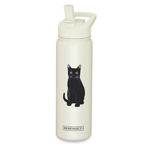 Water Bottle - Black Cat - Four Your Paws Only