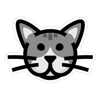 Silver Tabby Cat Face Sticker