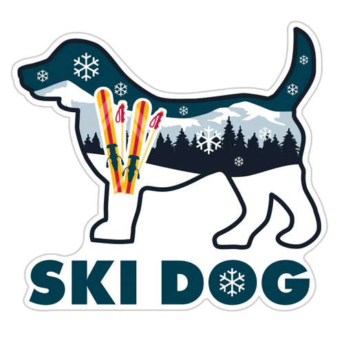 Ski Dog 3" Sticker