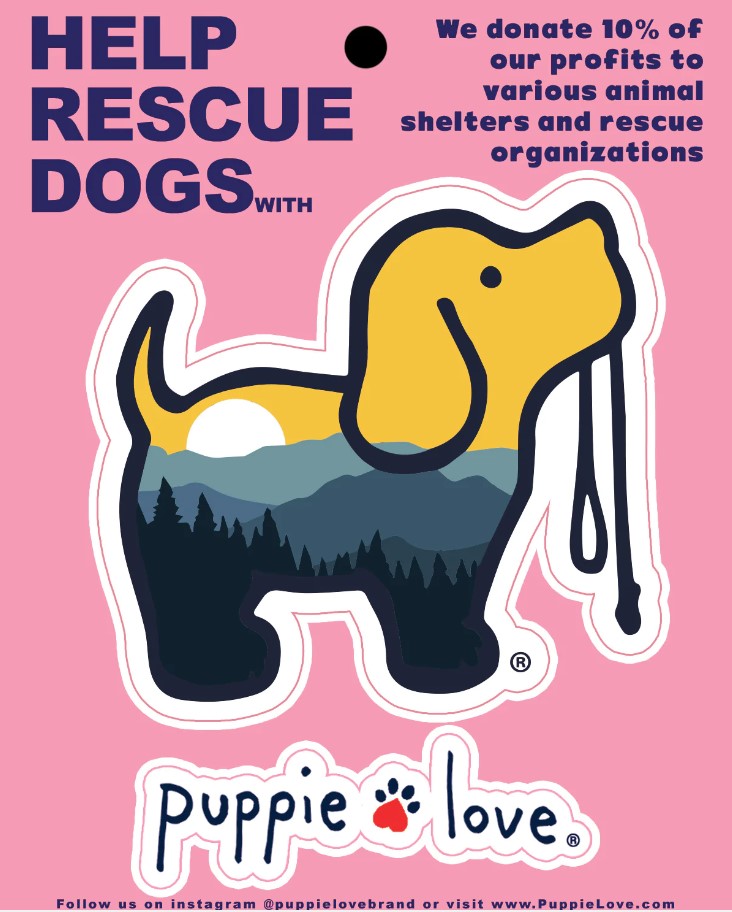 Puppie Love - Mountain Landscape Sticker