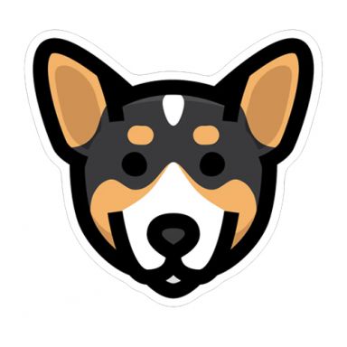 Tricolor Corgi Face Sticker