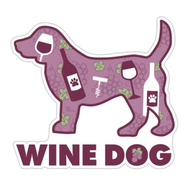 Wine Dog 3" Sticker