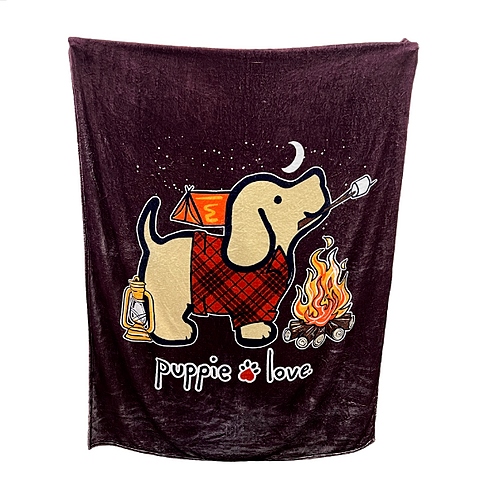 Puppie Love Blankets - Camping Pup