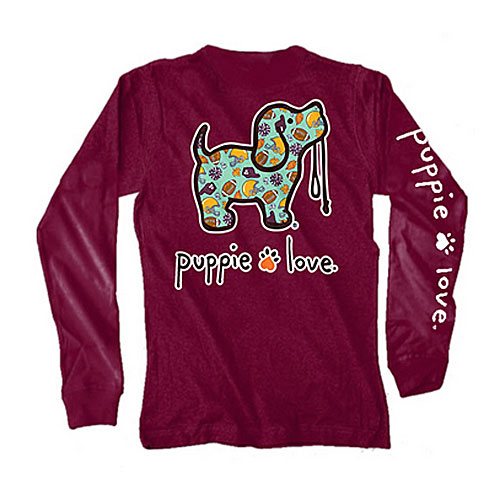 Puppie Love Long Sleeve Tshirts - Fall Football Pup