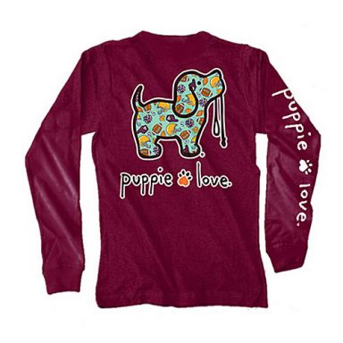 Puppie Love Long Sleeve Tshirts - Fall Football Pup