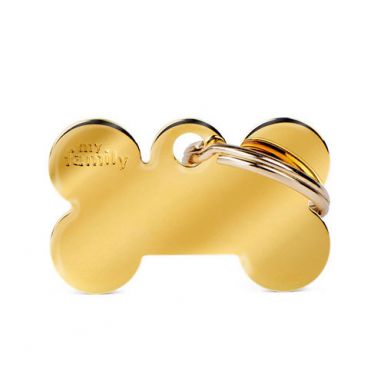 MyFamily - Pet ID Tags - Basics - Bone - Chrome or Gold