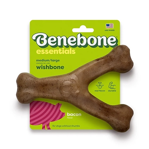 Benebone - Wishbone Tough Dog Chew Toy - Bacon Flavor