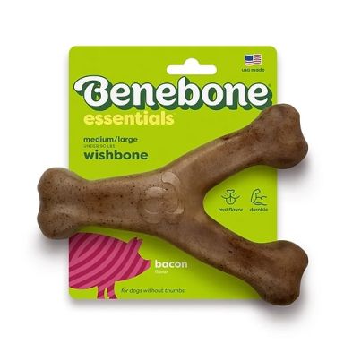 Benebone - Wishbone Tough Dog Chew Toy - Bacon Flavor