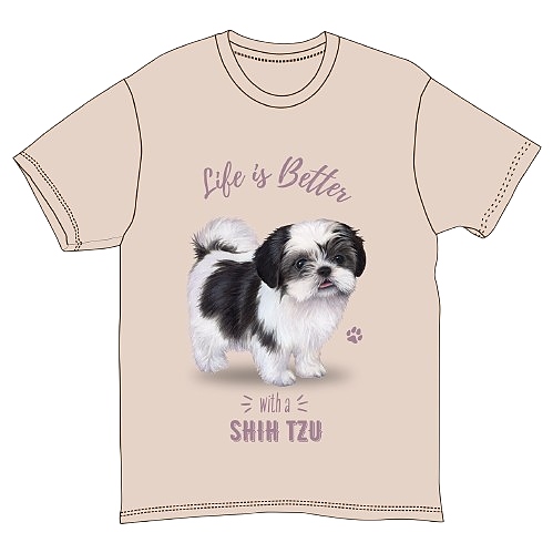 Breed T-Shirts - Shih Tzu (Black & White)