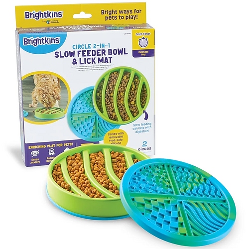 Brightkins - Circle 2-in-1 Slow Feeder Bowl & Lick Mat
