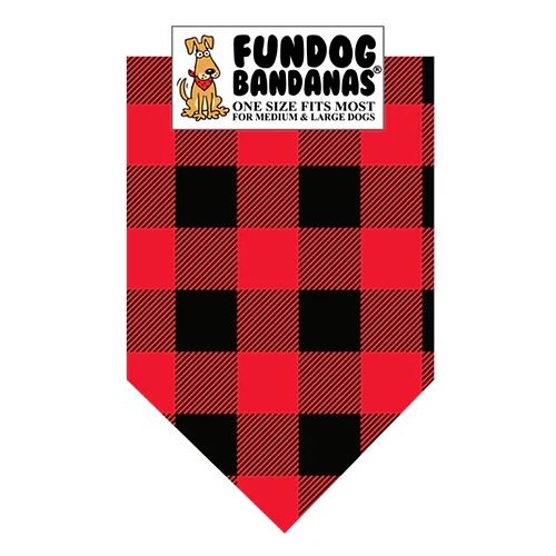 FunDog Bandanas - Red Buffalo Check