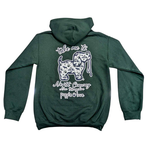 NEW! Puppie Love Hoodies -  Take Me To North Conway - Forest Green