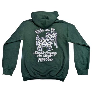 NEW! Puppie Love Hoodies -  Take Me To North Conway - Forest Green