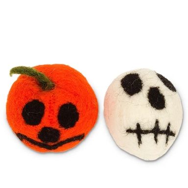Karma Cat - Wool Skull & Jack-o-Lantern - 2pk