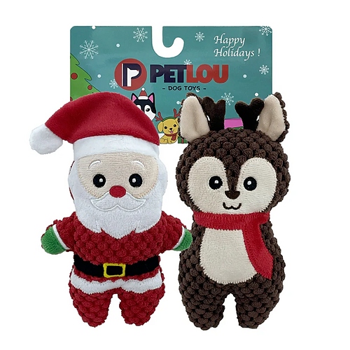 Pet Lou - 6" Santa & Reindeer - 2pk