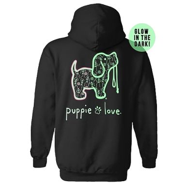 New! Puppie Love Hoodies - Dancing Skeletons Pup (Glow in the Dark!)
