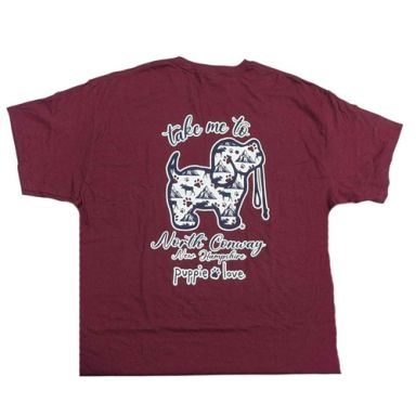 NEW! Puppie Love Tshirts-  Take Me To North Conway - Burgandy