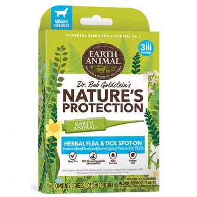 Earth Animal - Nature’s Protection™ Flea & Tick Herbal Spot-On For Dogs - On Sale 25% Off!