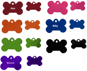 bone shaped dog tag