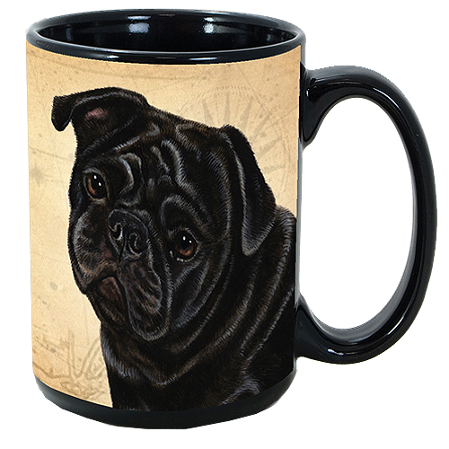 My Faithful Friends Mug - Pug (Black)